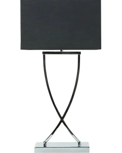 Beliani Lampada da tavolo YASUNI Metallo Nero Argento Nero
