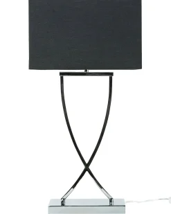 Beliani Lampada da tavolo YASUNI Metallo Nero Argento Nero