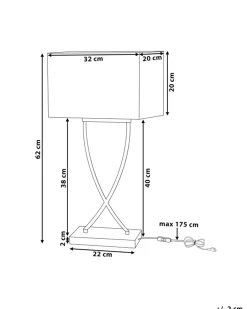 Outlet Beliani Lampada da tavolo YASUNI Metallo Bianco/Oro Bianco Oro