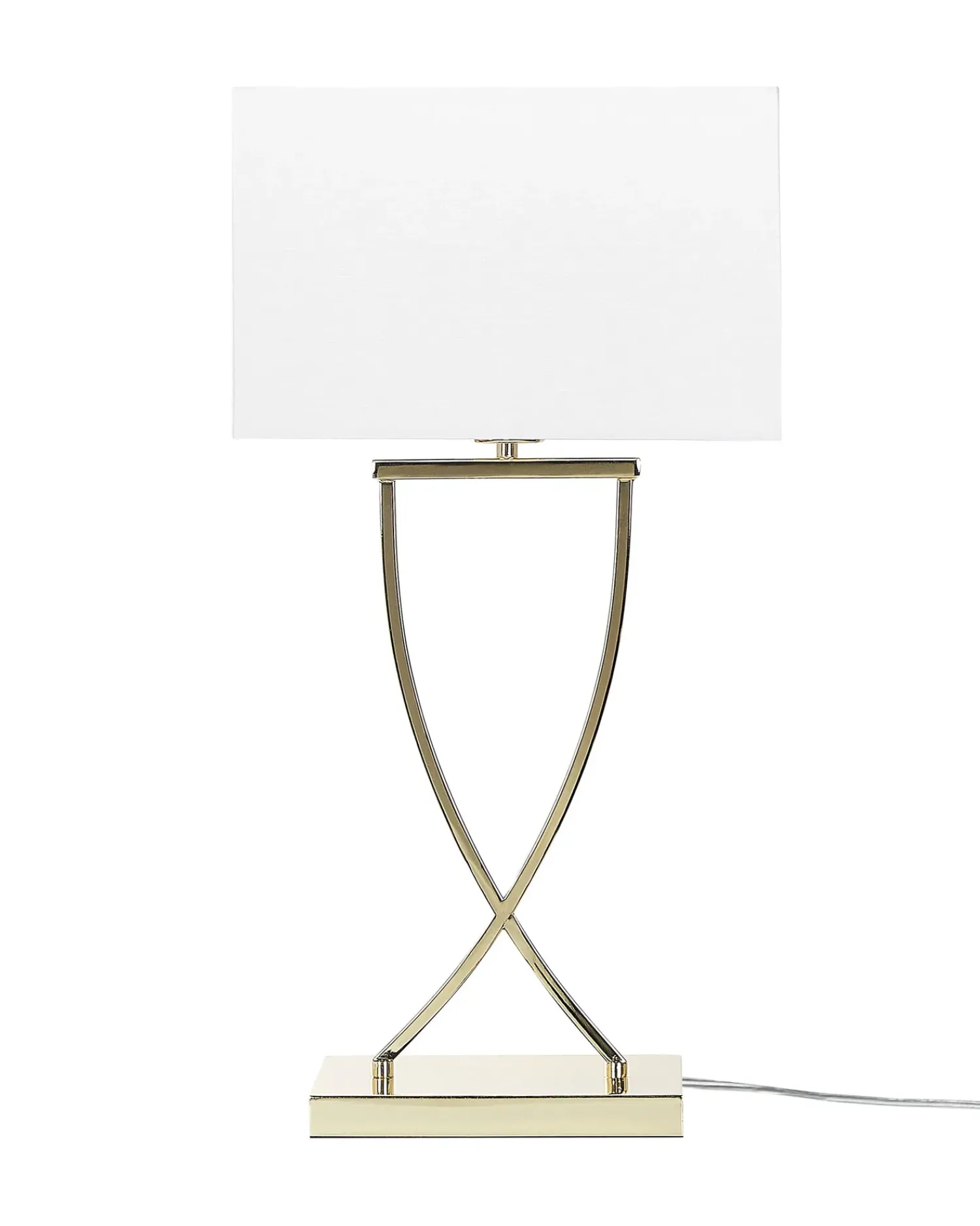 Outlet Beliani Lampada da tavolo YASUNI Metallo Bianco/Oro Bianco Oro
