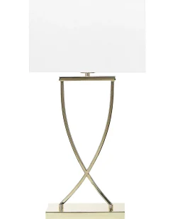 Outlet Beliani Lampada da tavolo YASUNI Metallo Bianco/Oro Bianco Oro