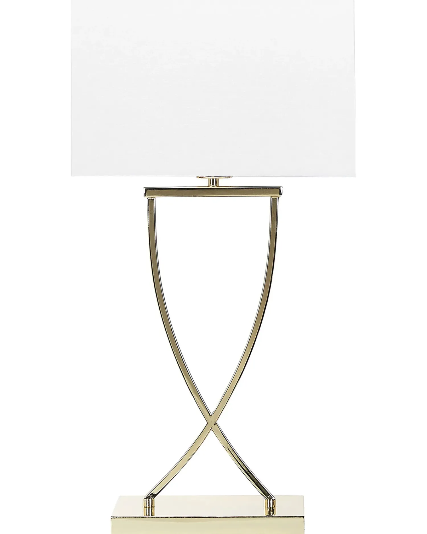 Outlet Beliani Lampada da tavolo YASUNI Metallo Bianco/Oro Bianco Oro