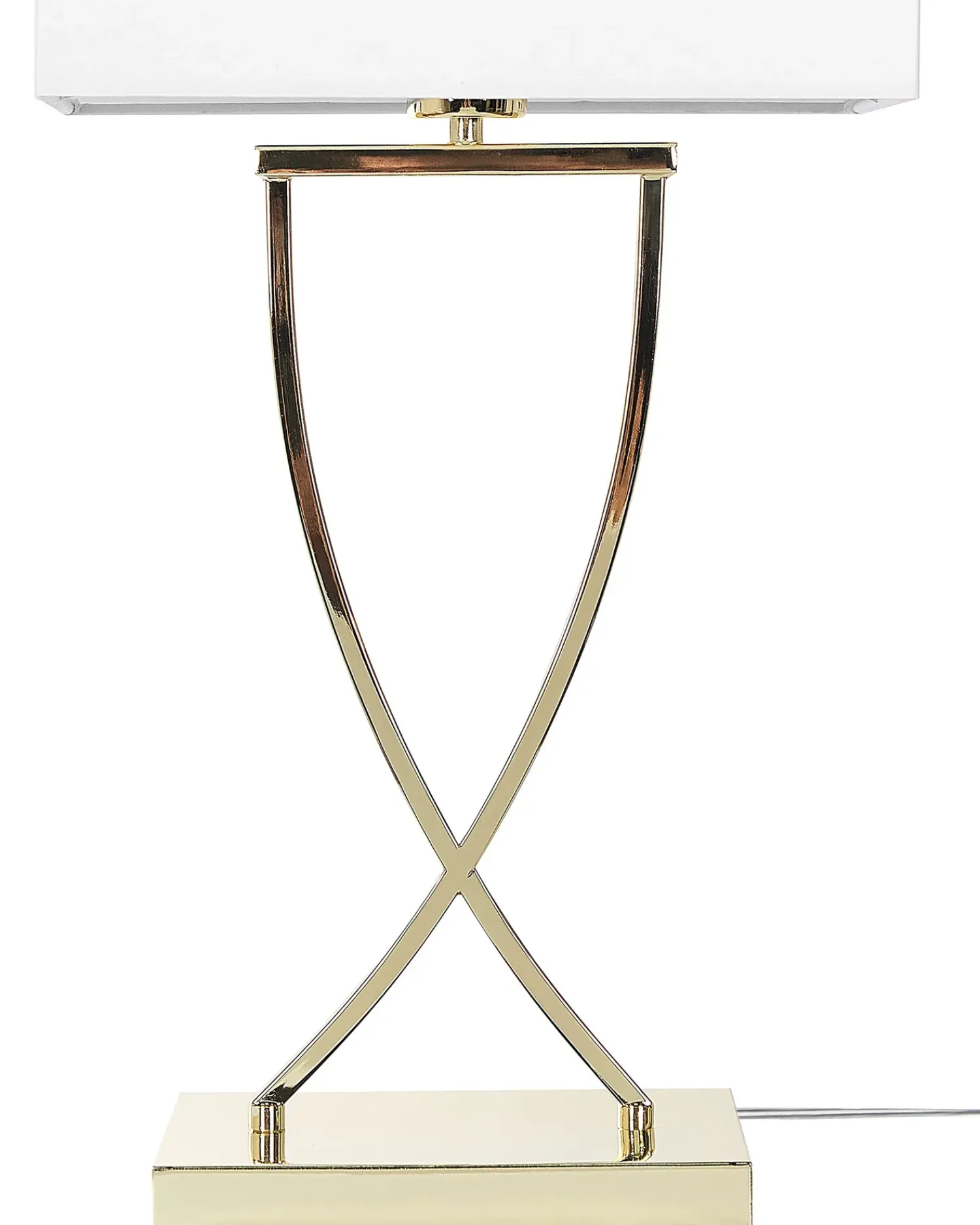 Outlet Beliani Lampada da tavolo YASUNI Metallo Bianco/Oro Bianco Oro