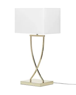 Outlet Beliani Lampada da tavolo YASUNI Metallo Bianco/Oro Bianco Oro