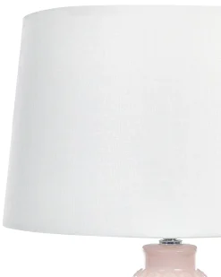 Sale Beliani Lampada da tavolo ZARIMA Ceramica Rosa Bianco Rosa