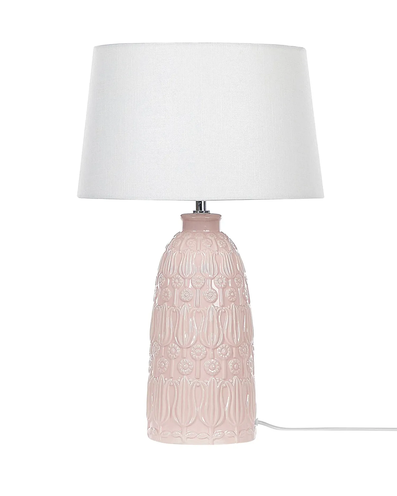 Sale Beliani Lampada da tavolo ZARIMA Ceramica Rosa Bianco Rosa