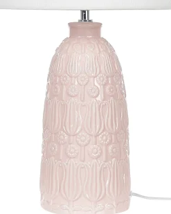 Sale Beliani Lampada da tavolo ZARIMA Ceramica Rosa Bianco Rosa