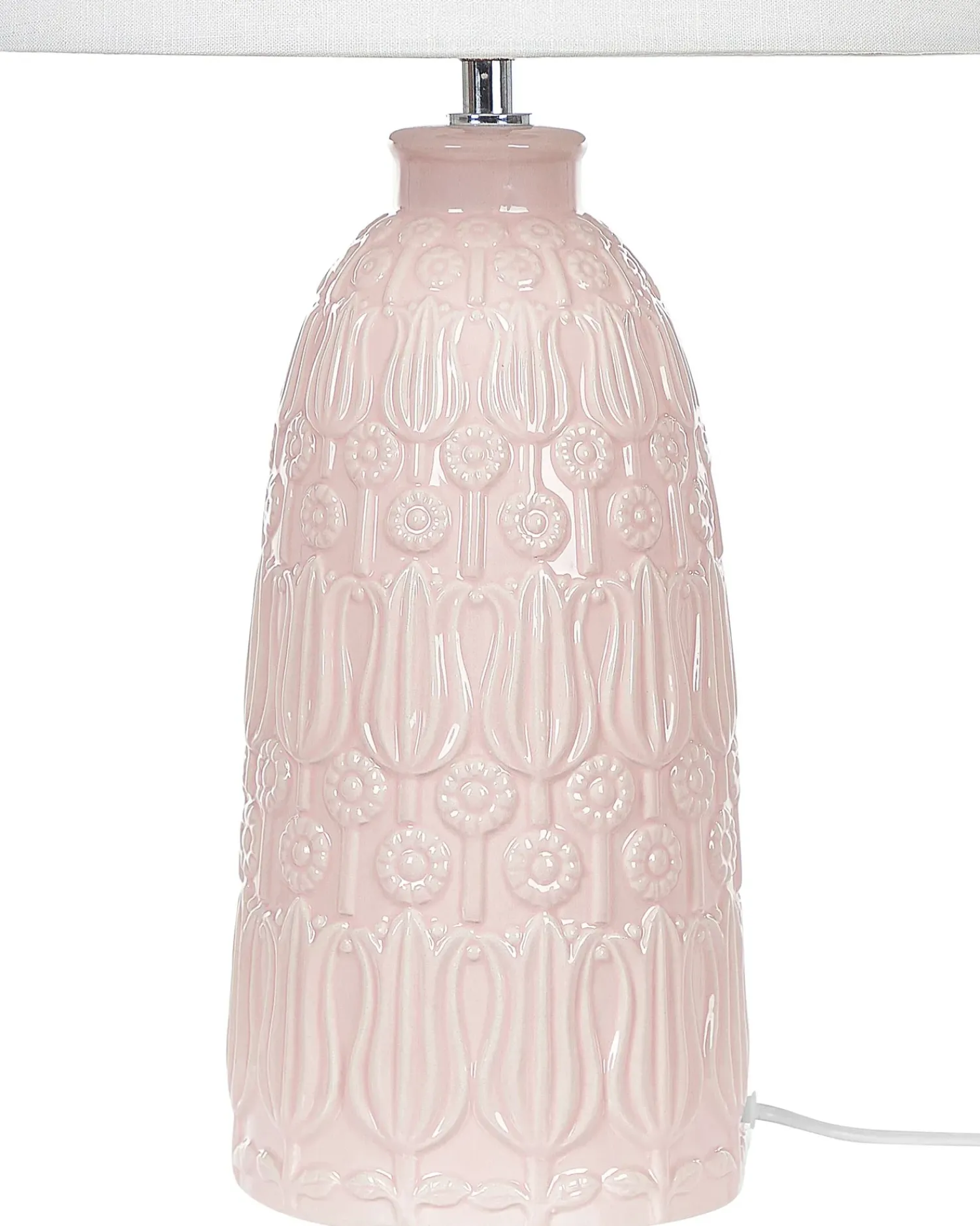 Sale Beliani Lampada da tavolo ZARIMA Ceramica Rosa Bianco Rosa