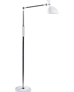 Sale Beliani Lampada da terra a LED ANDROMEDA con dimmer Metallo Bianco Bianco Argento Nero