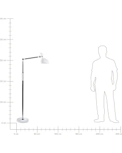 Sale Beliani Lampada da terra a LED ANDROMEDA con dimmer Metallo Bianco Bianco Argento Nero