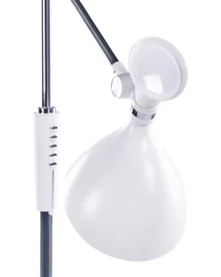 Sale Beliani Lampada da terra a LED ANDROMEDA con dimmer Metallo Bianco Bianco Argento Nero