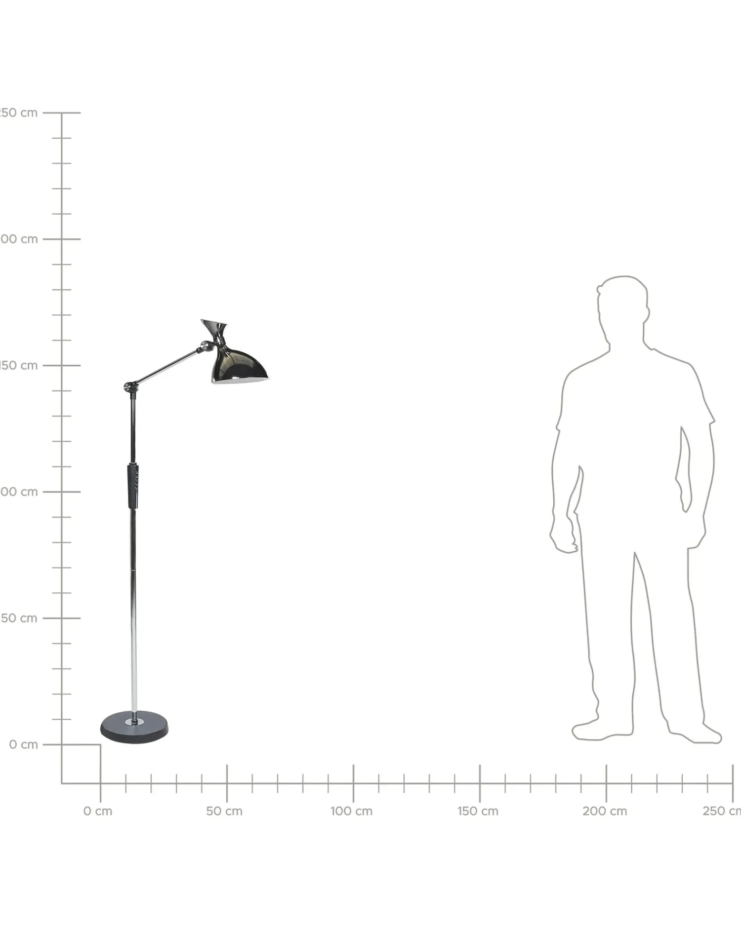 Sale Beliani Lampada da terra a LED ANDROMEDA con dimmer Metallo Argento Argento Nero