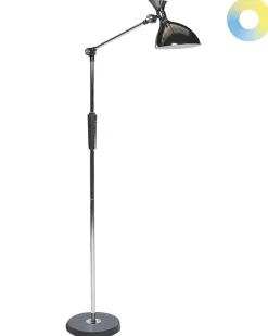 Sale Beliani Lampada da terra a LED ANDROMEDA con dimmer Metallo Argento Argento Nero