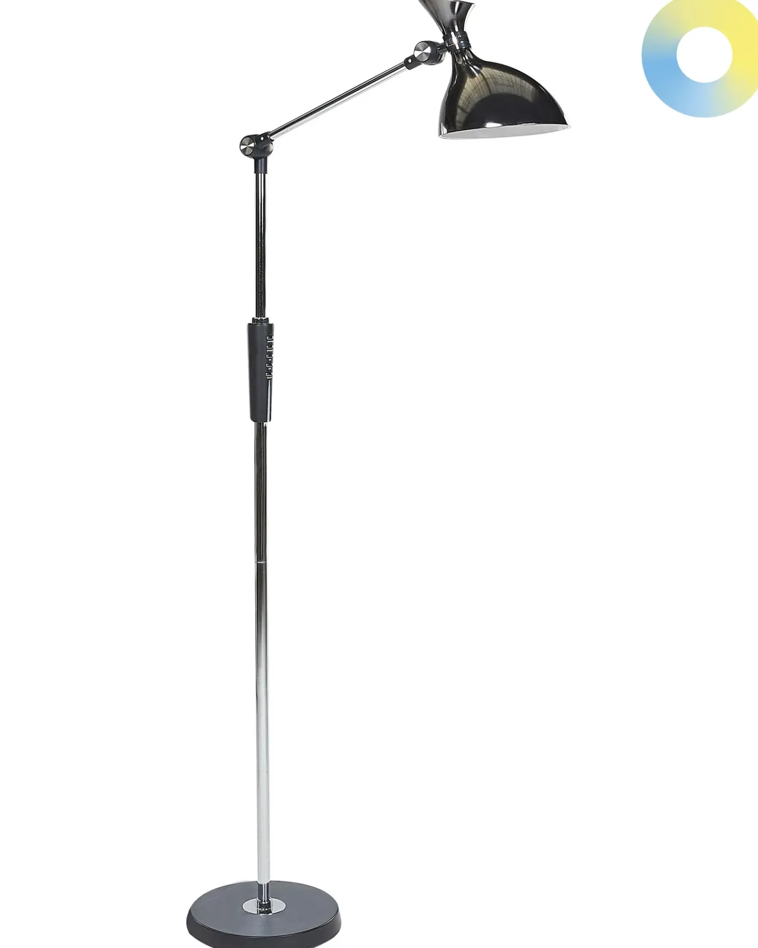 Sale Beliani Lampada da terra a LED ANDROMEDA con dimmer Metallo Argento Argento Nero