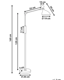 Sale Beliani Lampada da terra a LED ANDROMEDA con dimmer Metallo Argento Argento Nero