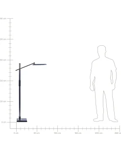 Sale Beliani Lampada da terra a LED AQUARIUS con dimmer Metallo Grigio scuro Grigio Nero