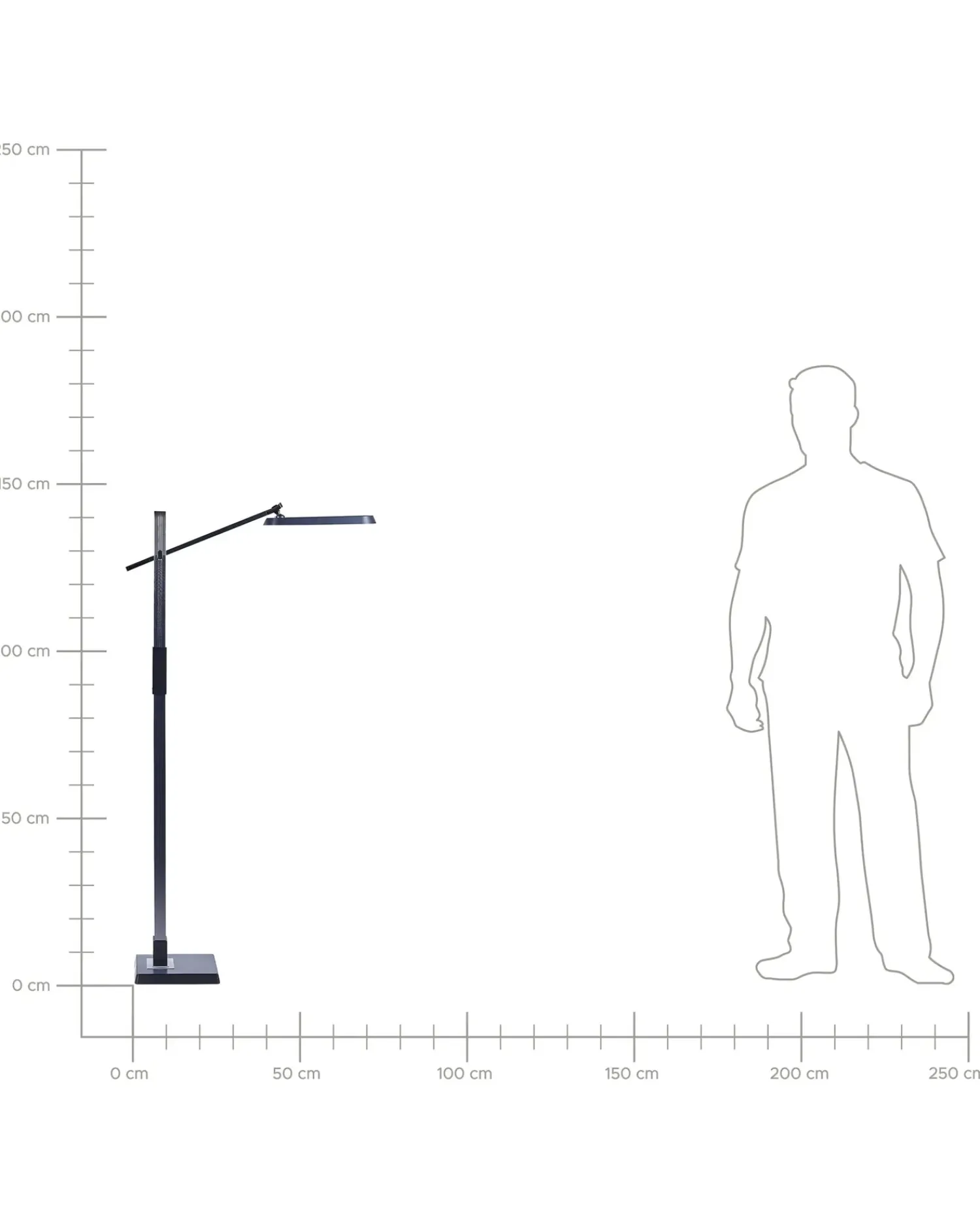 Sale Beliani Lampada da terra a LED AQUARIUS con dimmer Metallo Grigio scuro Grigio Nero