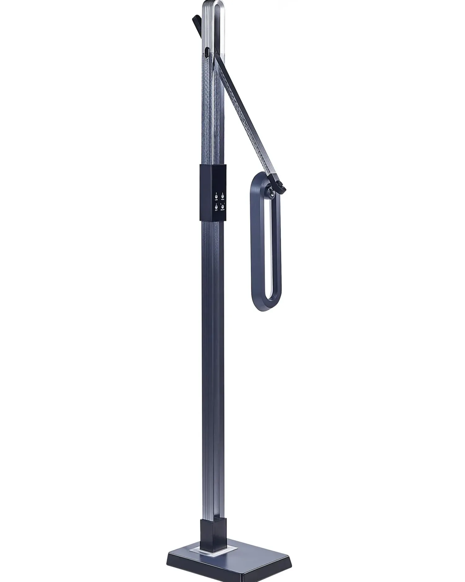 Sale Beliani Lampada da terra a LED AQUARIUS con dimmer Metallo Grigio scuro Grigio Nero