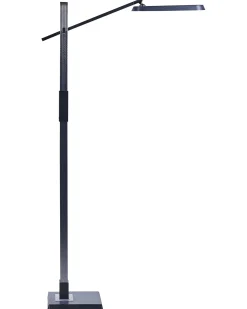 Sale Beliani Lampada da terra a LED AQUARIUS con dimmer Metallo Grigio scuro Grigio Nero