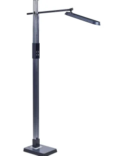 Sale Beliani Lampada da terra a LED AQUARIUS con dimmer Metallo Grigio scuro Grigio Nero