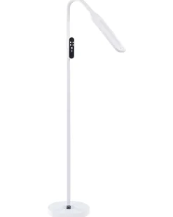 Sale Beliani Lampada da terra a LED ARIES con telecomando con dimmer Metallo Bianco