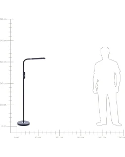 Discount Beliani Lampada da terra a LED ARIES con telecomando con dimmer Metallo Nero