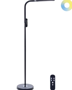 Discount Beliani Lampada da terra a LED ARIES con telecomando con dimmer Metallo Nero