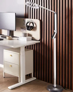 Outlet Beliani Lampada da terra a LED CARINA con dimmer Metallo Argento