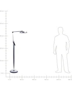 Outlet Beliani Lampada da terra a LED CARINA con dimmer Metallo Argento