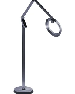 Outlet Beliani Lampada da terra a LED CARINA con dimmer Metallo scuro Grigio