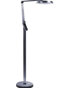 Outlet Beliani Lampada da terra a LED CARINA con dimmer Metallo scuro Grigio