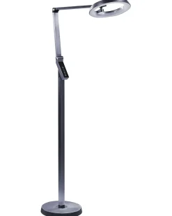 Outlet Beliani Lampada da terra a LED CARINA con dimmer Metallo scuro Grigio