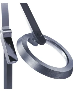 Outlet Beliani Lampada da terra a LED CARINA con dimmer Metallo scuro Grigio