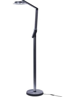 Outlet Beliani Lampada da terra a LED CARINA con dimmer Metallo scuro Grigio