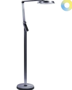 Outlet Beliani Lampada da terra a LED CARINA con dimmer Metallo scuro Grigio