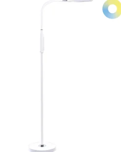Beliani Lampada da terra a LED CASSIOPEIA con dimmer Metallo Bianco