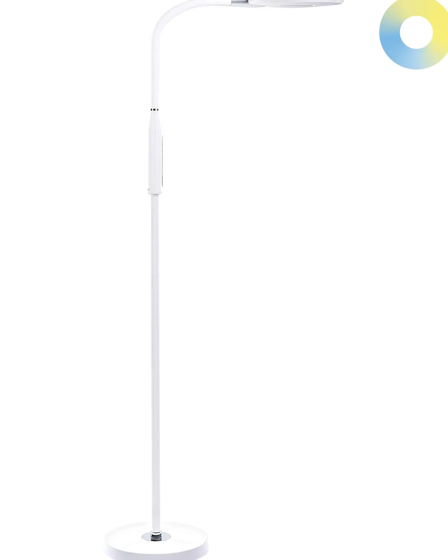 Beliani Lampada da terra a LED CASSIOPEIA con dimmer Metallo Bianco