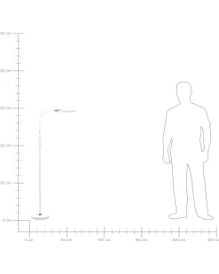 Beliani Lampada da terra a LED CASSIOPEIA con dimmer Metallo Bianco