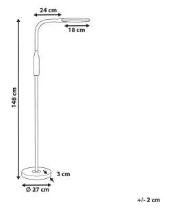 Beliani Lampada da terra a LED CASSIOPEIA con dimmer Metallo Bianco