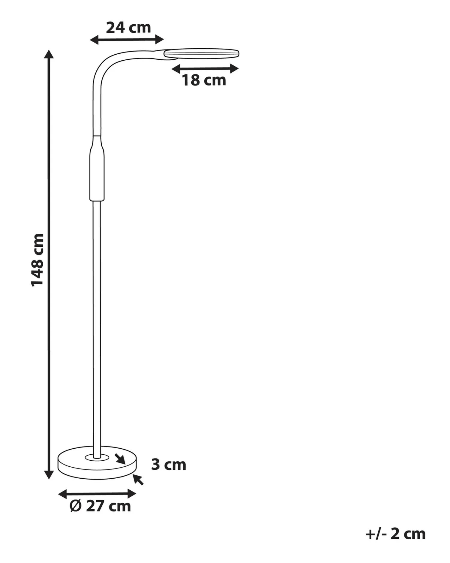 Beliani Lampada da terra a LED CASSIOPEIA con dimmer Metallo Bianco