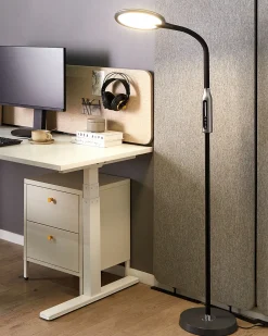 Outlet Beliani Lampada da terra a LED CASSIOPEIA con dimmer Metallo Nero