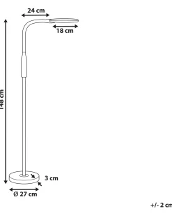 Outlet Beliani Lampada da terra a LED CASSIOPEIA con dimmer Metallo Nero