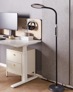 Outlet Beliani Lampada da terra a LED CASSIOPEIA con dimmer Metallo Nero