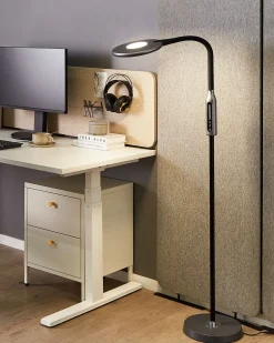 Outlet Beliani Lampada da terra a LED CASSIOPEIA con dimmer Metallo Nero