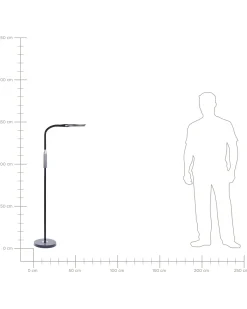 Outlet Beliani Lampada da terra a LED CASSIOPEIA con dimmer Metallo Nero
