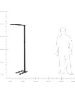 Online Beliani Lampada da terra a LED ORION con sensore di movimento Metallo Nero