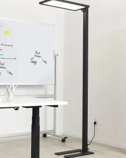 Online Beliani Lampada da terra a LED ORION con sensore di movimento Metallo Nero