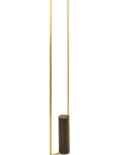 New Beliani Lampada da terra a LED PATRICIO Metallo Oro Marrone Oro