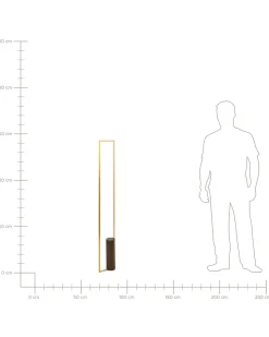 New Beliani Lampada da terra a LED PATRICIO Metallo Oro Marrone Oro