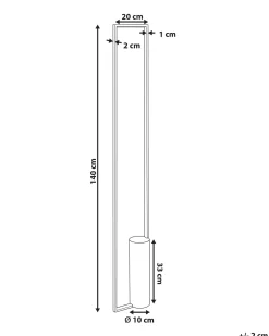 New Beliani Lampada da terra a LED PATRICIO Metallo Oro Marrone Oro